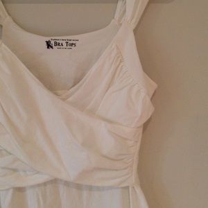 White built in bra stretch dress