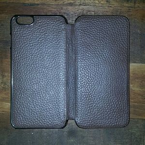 Brown used IPhone 6 plus + real leather case.