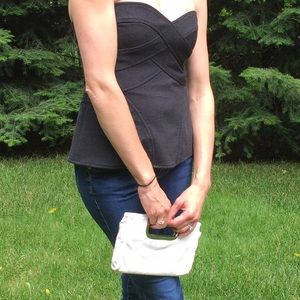 Nanette Lepore Gray Strapless Top