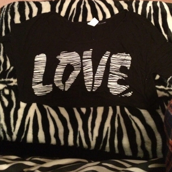 Cropped Tee with "Love"
