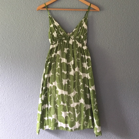 Green floral dress