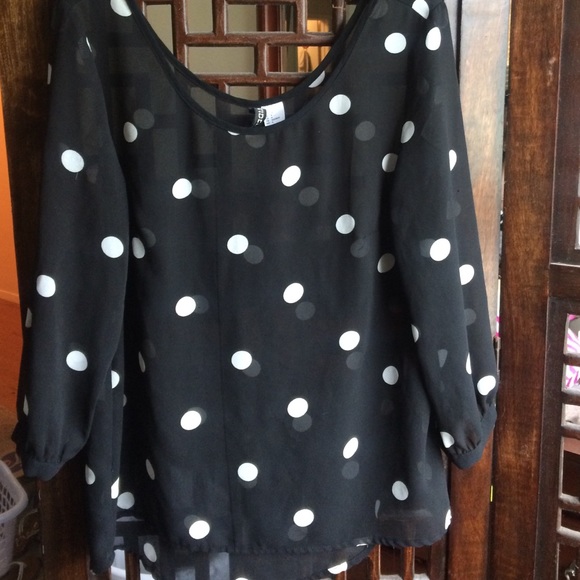 H&M Sheer Polka-Dot Top!