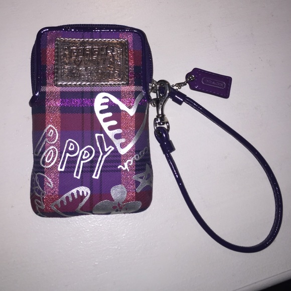 Purple Coach wristlet/wallet