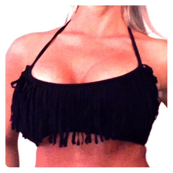 Black Fringe Bikini Top💟💟💟💟💟💟💟💟💟💟💟💟💟