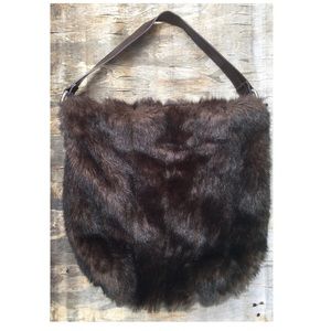 Faux fur handbag