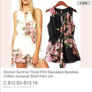 Women's Floral Summer Romper Sizes SML