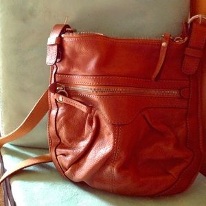 Authentic Fossil Leather Crossbody Purse
