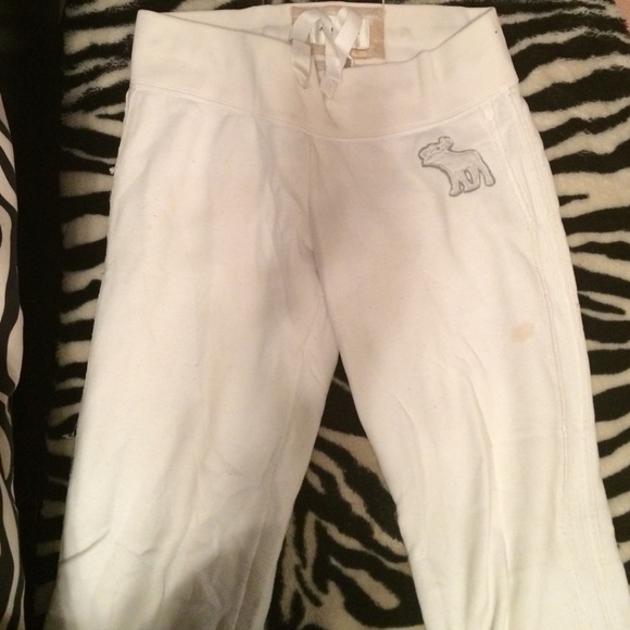 White Abercrombie Sweatpants