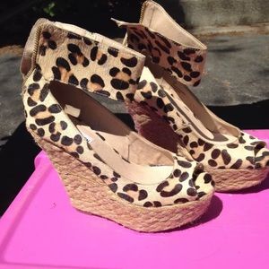 Leopard print Steve Madden wedges