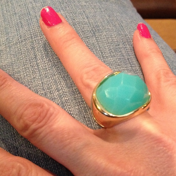 Aqua blue stretch ring