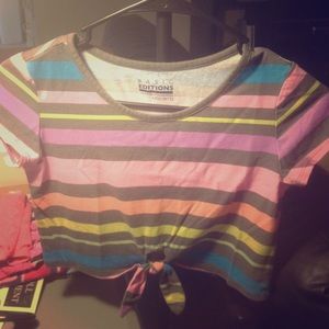 Multi-colored Strippes Crop-top