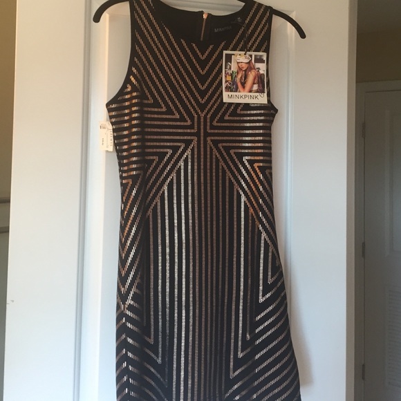 Black and gold cocktail dress