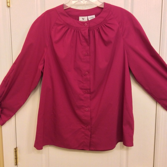 Worthington Stretch, Rose Pink Button-up garment