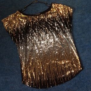 Sequin Gold Black and Silver shirt