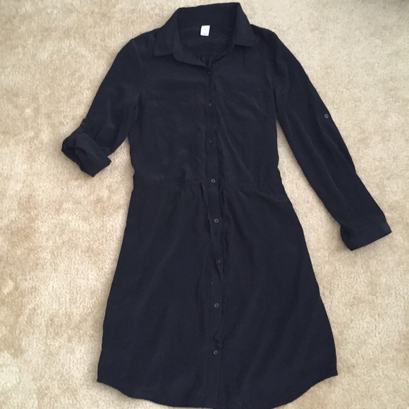 Black collared dress