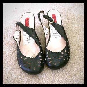 Black closed-toe heels