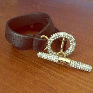 Juicy Couture black leather bracelet