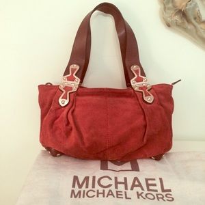 Michael Kors Burnt Orange Suede Joplin Handbag