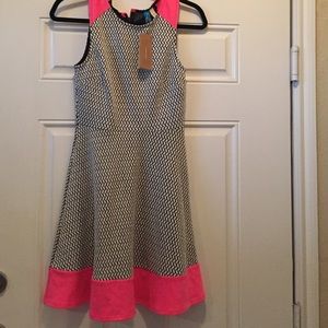 Brand new black, white, and pink dress