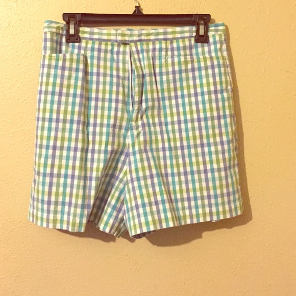 High waisted plaid shorts