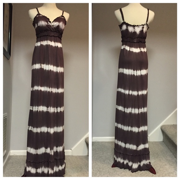 💠 Sold in bundle 💠 INC Brown Tie Dye Maxi Dress - Picture 2 of 4