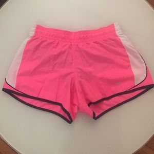 Hot pink Nike running shorts