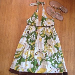 Fire brand floral print halter summer dress
