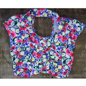 Floral print jean jacket