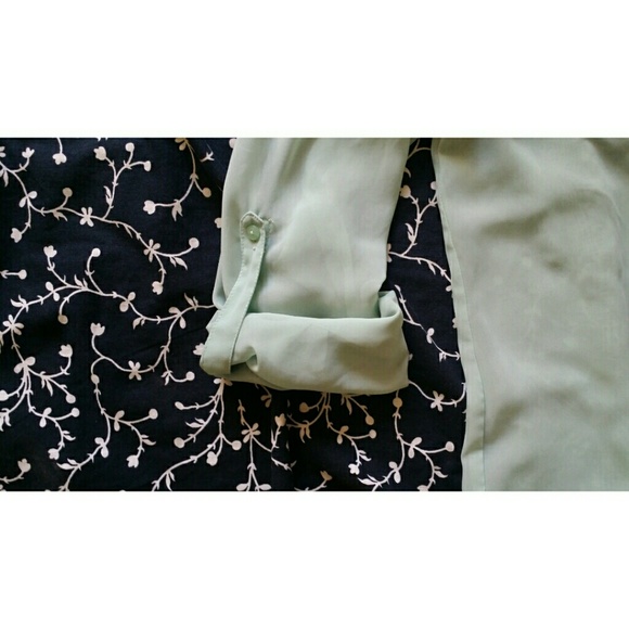 Sheer mint button up. - Picture 2 of 2