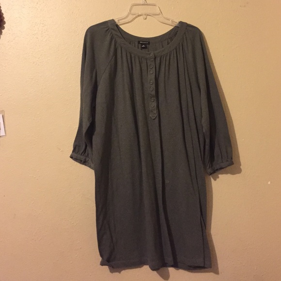 Olive green striped tshirt dress