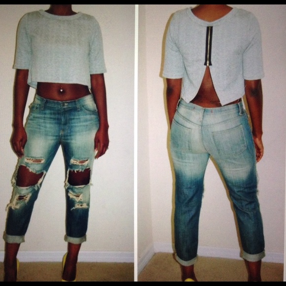 Zip back crop top