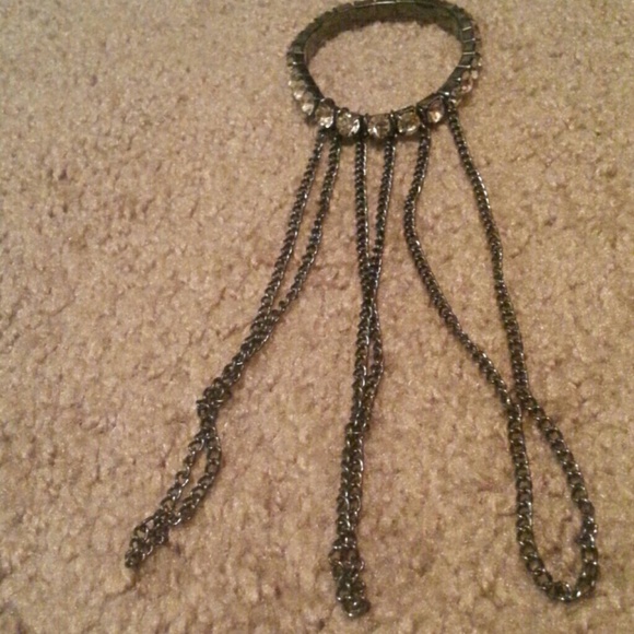 Forever 21 Jewelry - Gun metal and silver stretchy bracelet with rings