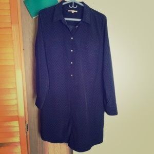 Gap shirt dress navy with blue chevron pattern