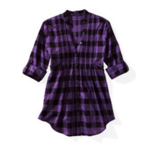 Miley Cyrus® Purple Plaid Button-Up Shirt