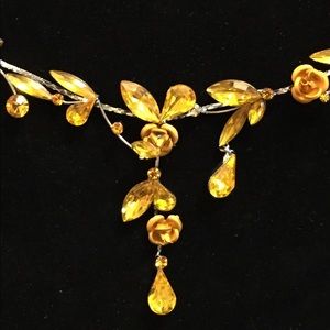 Designed crystal necklace and earrings set