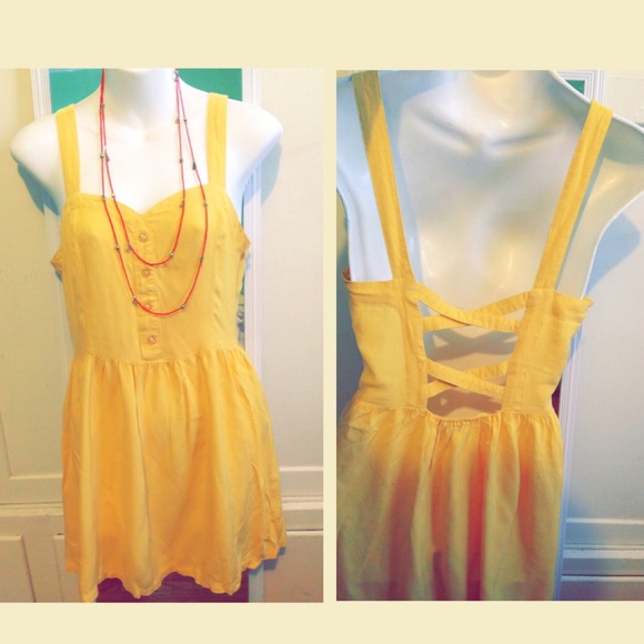 Yellow Summer Strap Dress