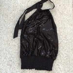 Sequined halter top