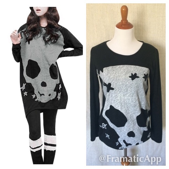 Cute long sleeve skulls