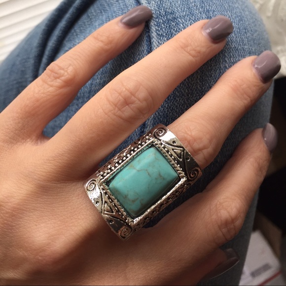 Jewelry - Rectangular Turquoise Ring