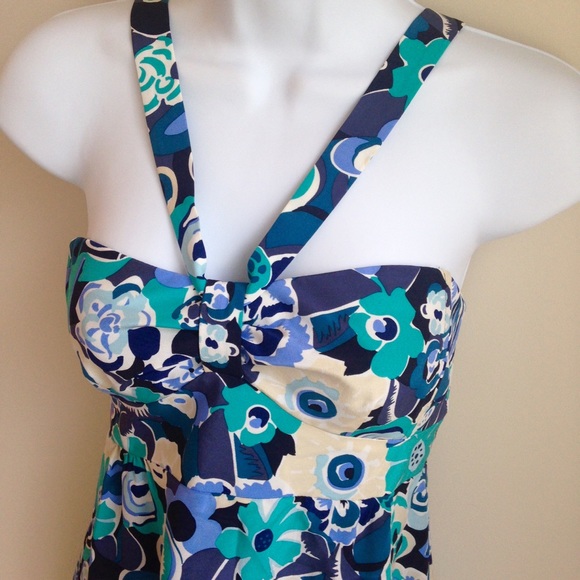 Nanette Lepore Blue Floral Silk Blouse Top 2 - Picture 2 of 4