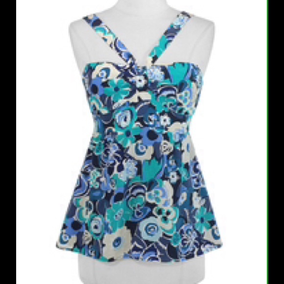 Nanette Lepore Blue Floral Silk Blouse Top 2 - Picture 4 of 4