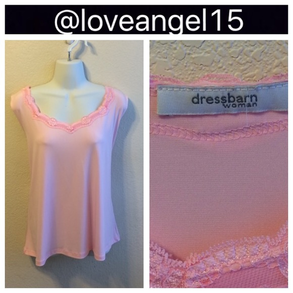 Light Pink Dress Barn Tank Top W/ Lace