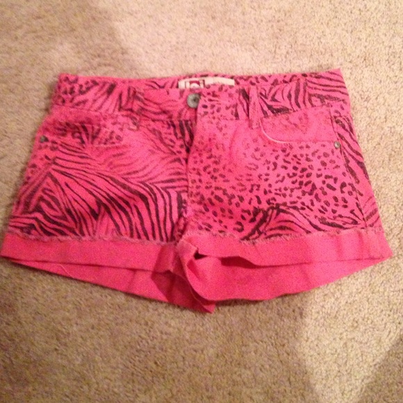 Pink cheetah print shorts