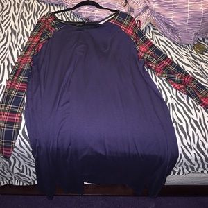 dress w sleeves and leather around the collar