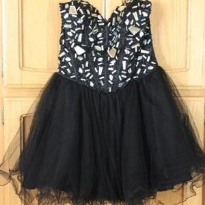 Black tulle dress