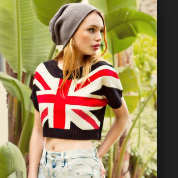 Union Jack Cropped/Crop Sweater