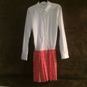 DIANE von FURSTENBERG DROP WAIST SHIRT DRESS