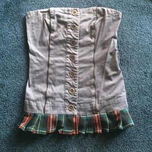 Grey button up tube top