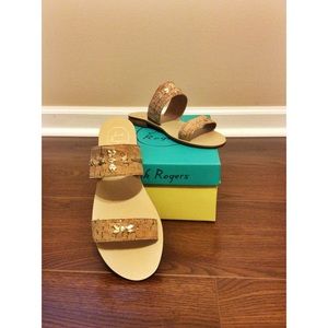 ✨NEW✨Jack Rogers Cork/Gold Lenora Sandals