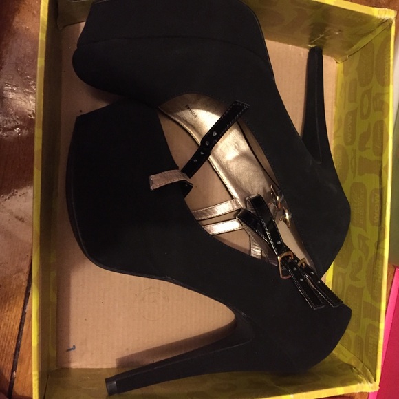 Black Suede Double Strap Mary Janes